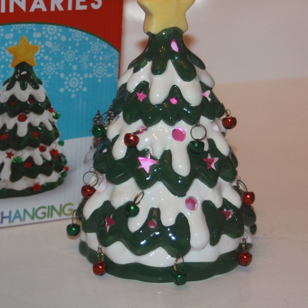 NEW IN BOX Holiday Luminaries Christmas Tree Ceramic Color Changing LED Loblolly
